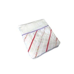 Croft & Barrow Designer Cotton Shower Curtain White Pink Purple Ruffle Fabric 72